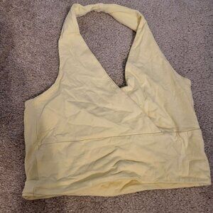 Yellow Halter Crop Top